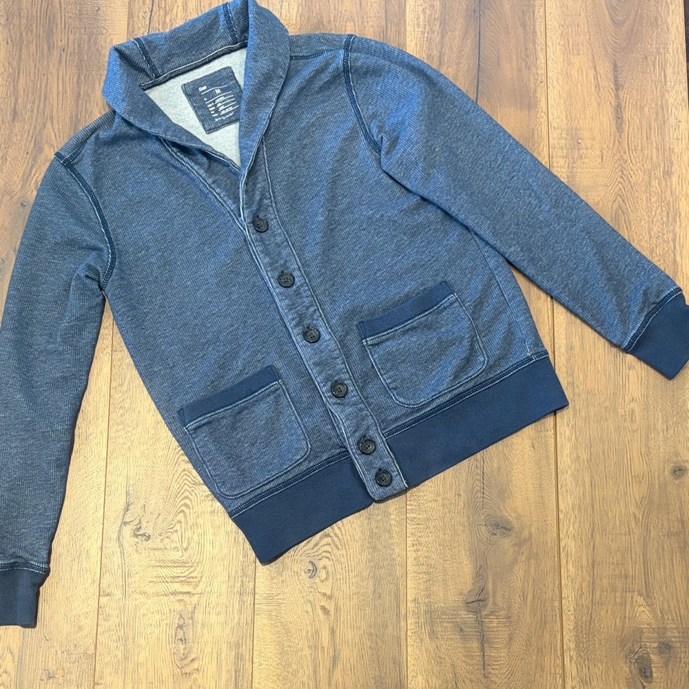 GAP - Men’s Cardigan Sweater - Blue, Size Medium